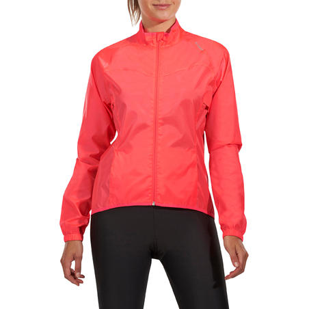 RC 100 Women's Waterproof Cycling Jacket - Pink