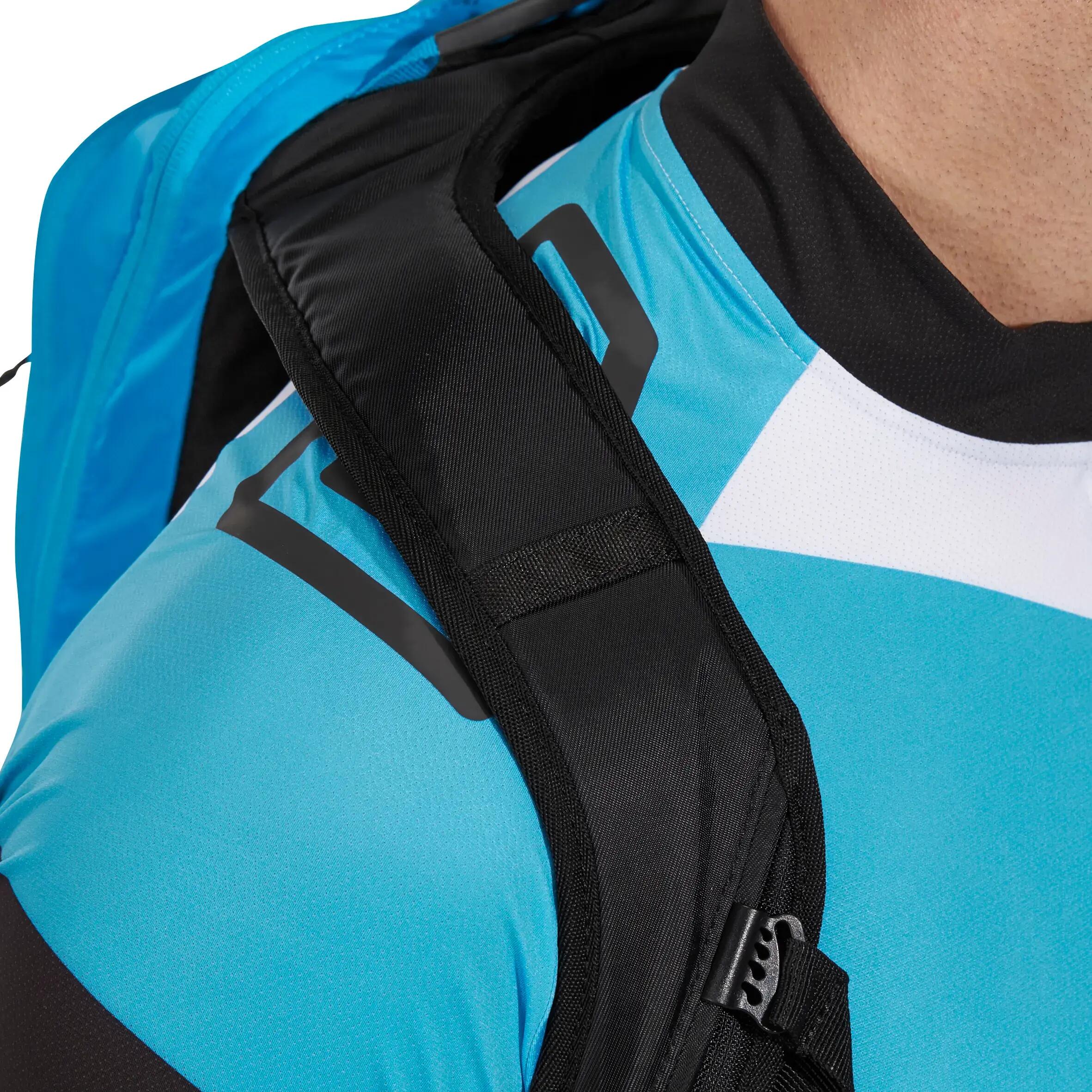 500 Short-Sleeved Mountain Bike Jersey - Graphic Black/Blue 8/13