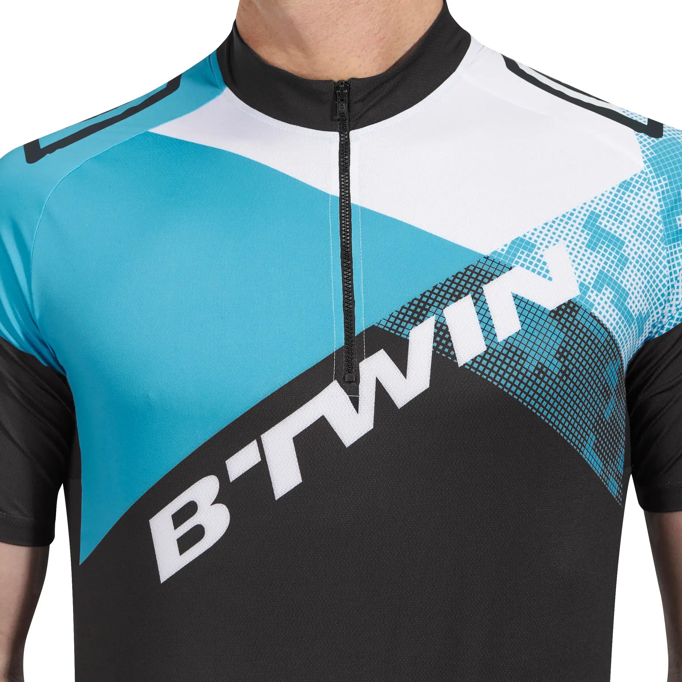 500 Short-Sleeved Mountain Bike Jersey - Graphic Black/Blue 13/13