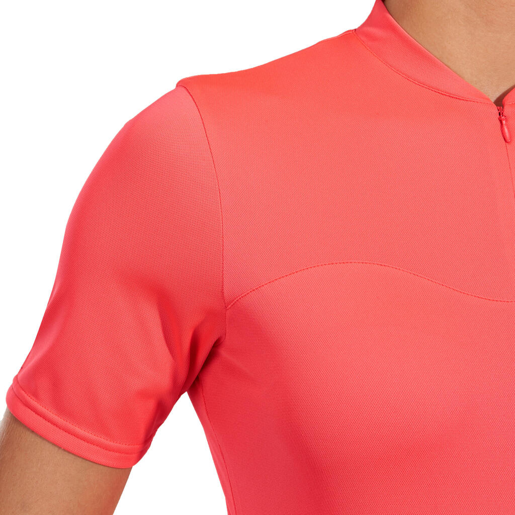 Kurzarm-Radtrikot RC 100 Damen pink