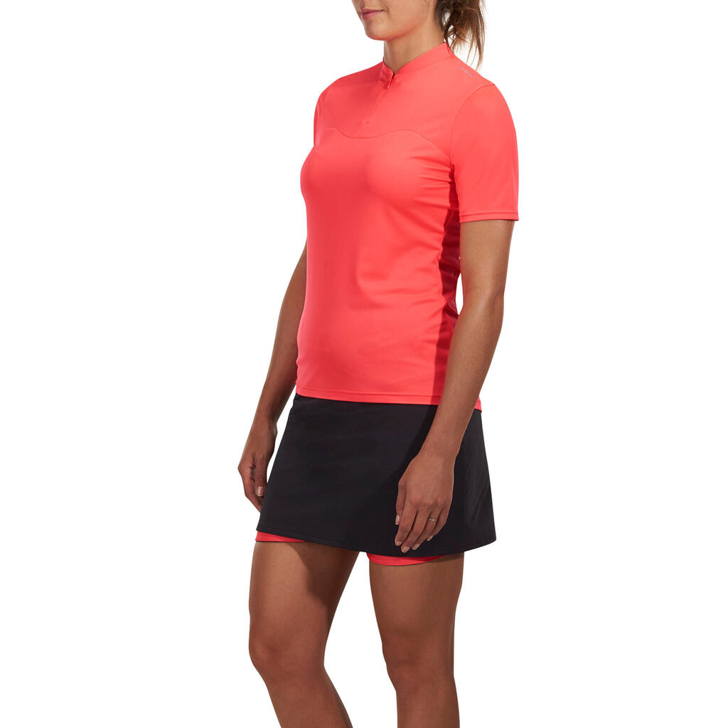 Kurzarm-Radtrikot RC 100 Damen pink