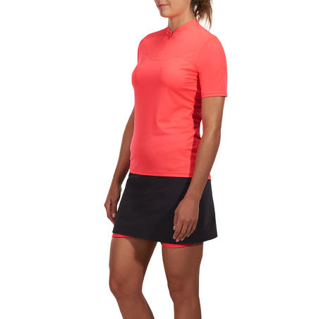 MAILLOT MANCHES COURTES VELO ROUTE FEMME TRIBAN 100 ROSE