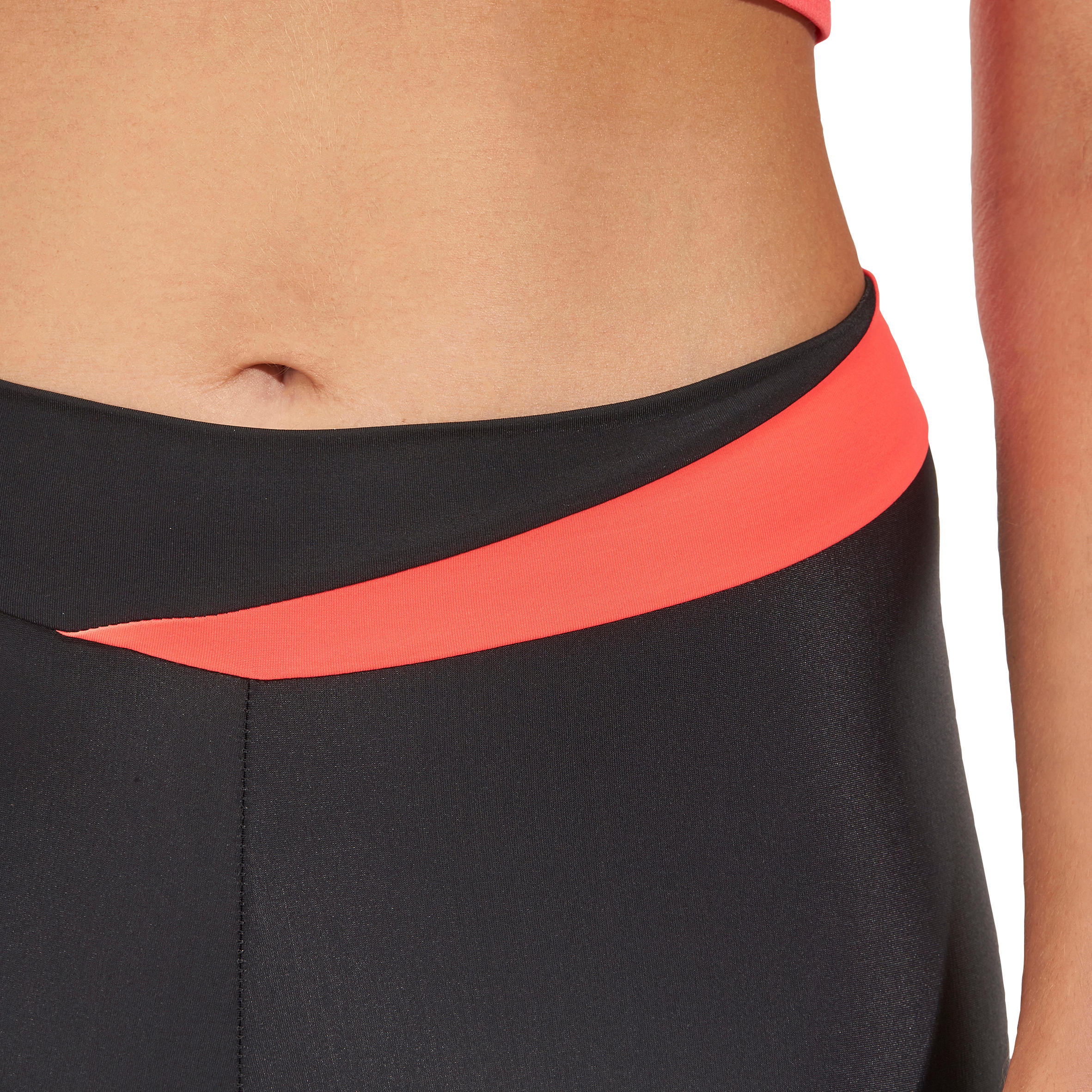 500 Women's Mountain Bike Bibless Cropped Bottoms - Black/Pink 7/9