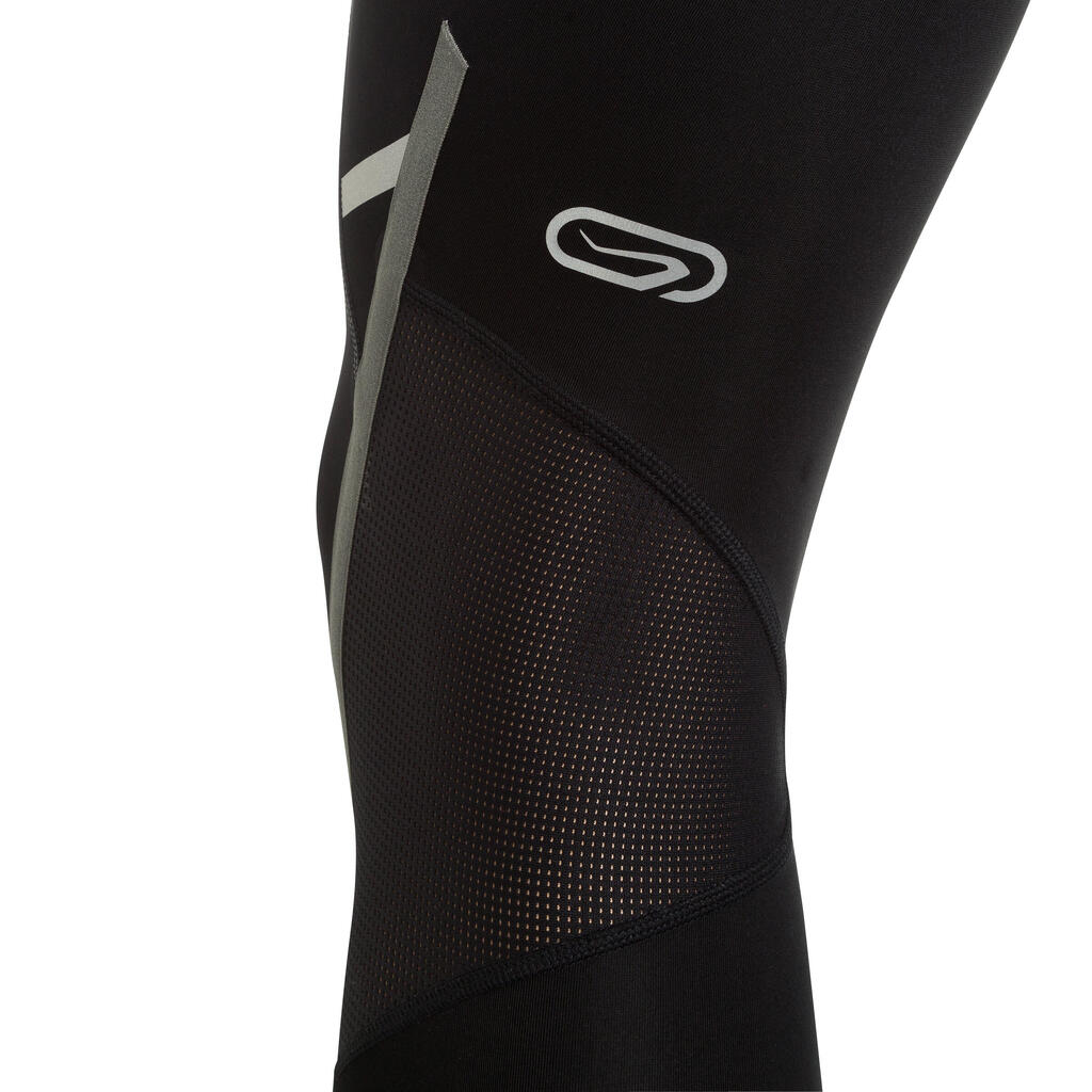 Laufhose lang Tights Kiprun Herren schwarz/grau