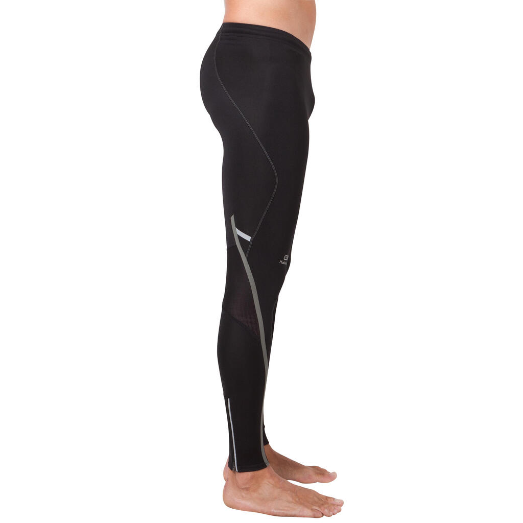 Laufhose lang Tights Kiprun Herren schwarz/grau