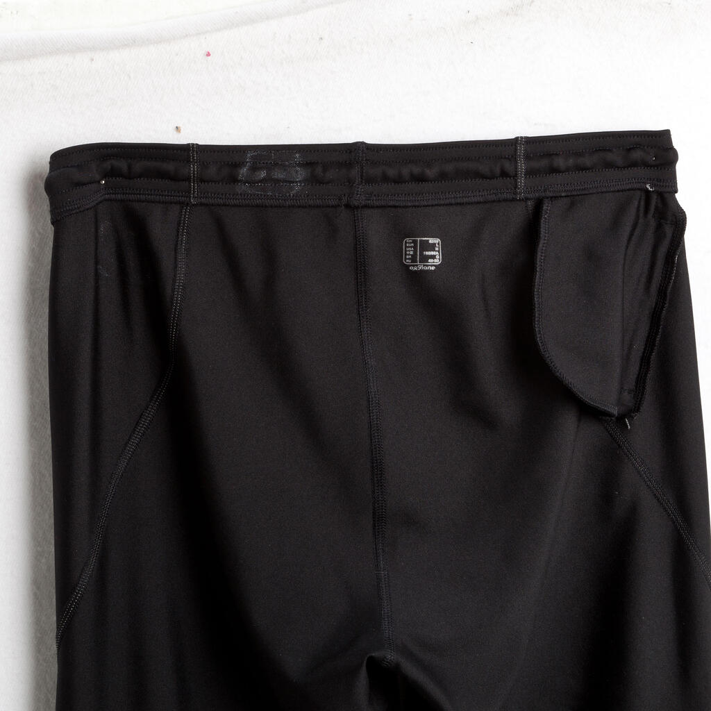 Laufhose lang Tights Kiprun Herren schwarz/grau