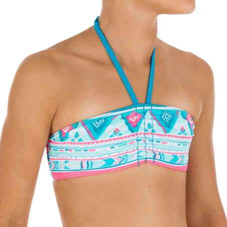 Girls' Two-Piece Bandeau Swimsuit - Geo Blue