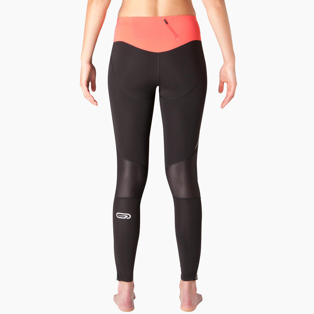 Laufhose lang Tights Kompression Kanergy Damen schwarz/rosa