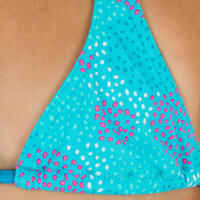 Girls' Two-Piece Triangle Bikini Swimsuit - Pompom Blue