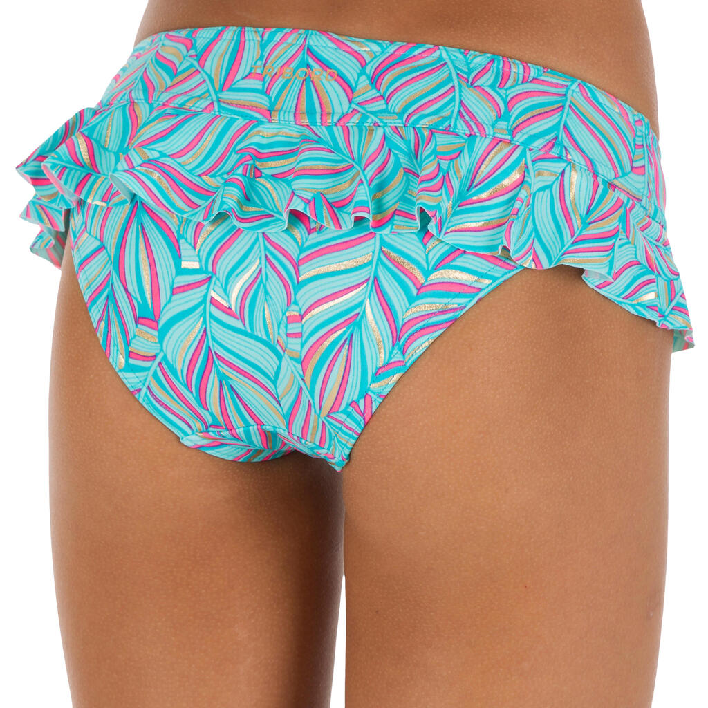 Bikini-Set Bandeau Volant Palm Blue Mädchen