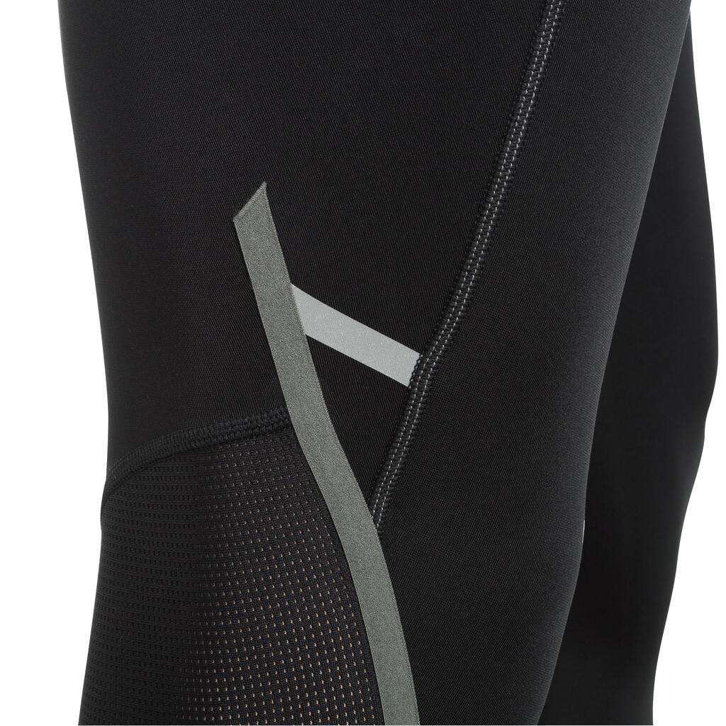 Laufhose lang Tights Kiprun Herren schwarz/grau