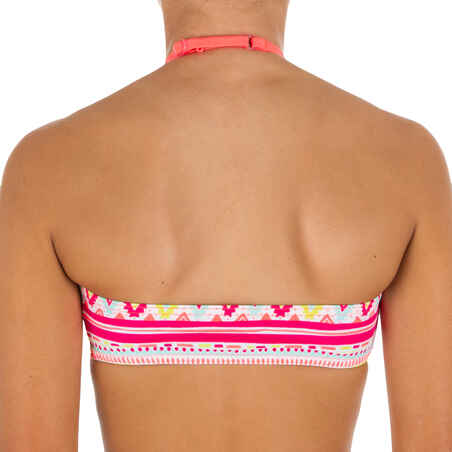 Girls' Two-Piece Bandeau Swimsuit - Geo Neon