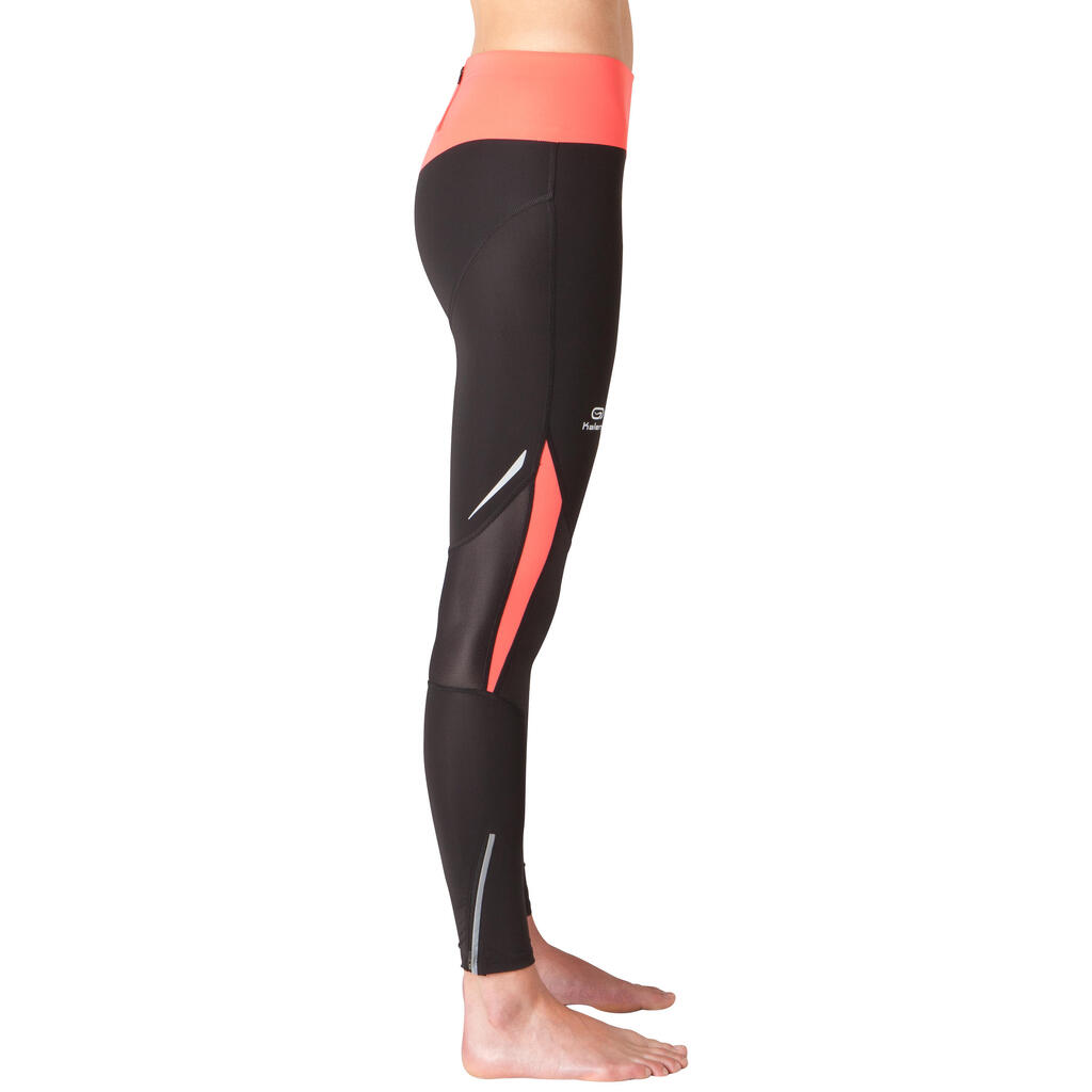 Laufhose lang Tights Kompression Kanergy Damen schwarz/rosa