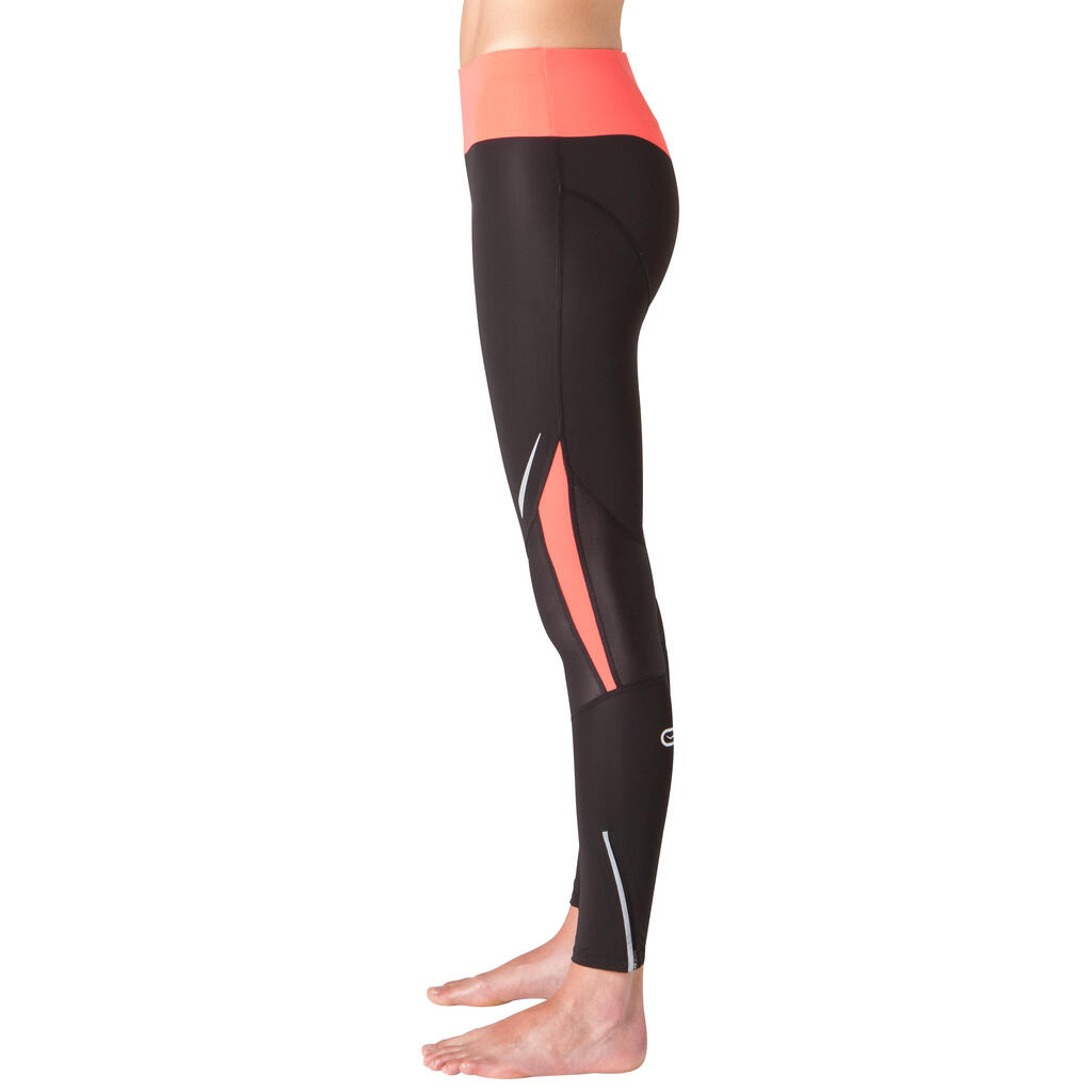 Laufhose lang Tights Kompression Kanergy Damen schwarz/rosa