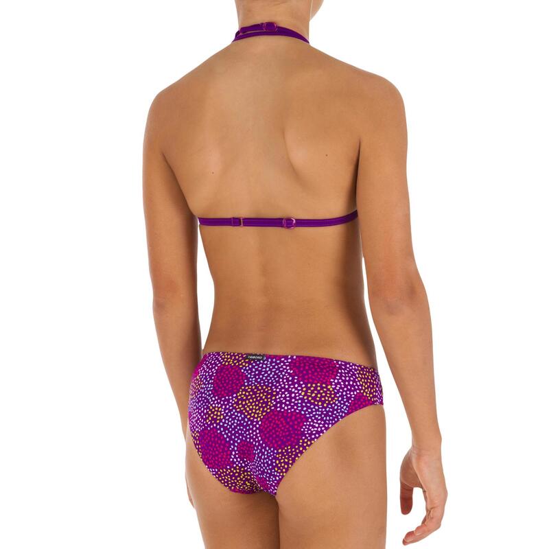 Maillot de bain 2 pièces fille triangle POMPON VIOLET