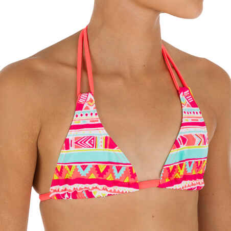 Girls' Two-Piece Triangle Swimsuit - Geo Neon