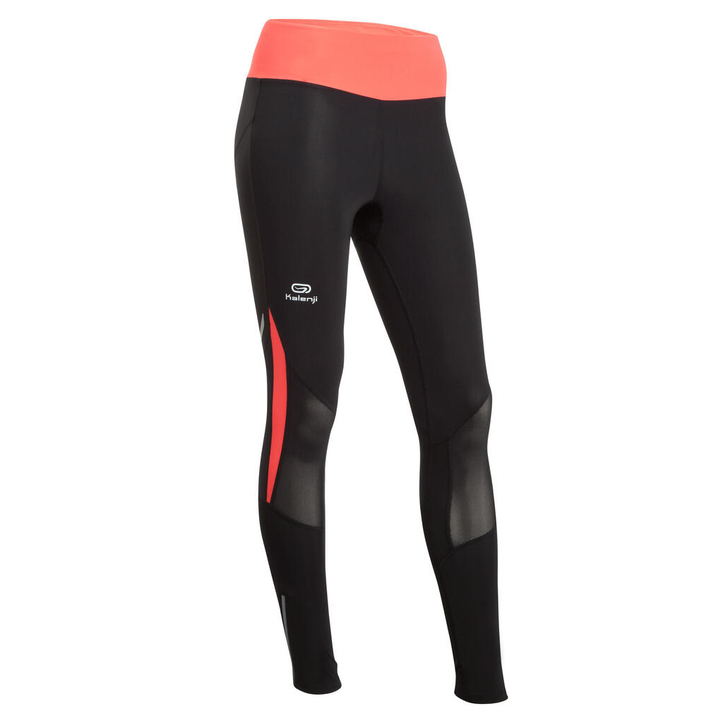 Laufhose lang Tights Kompression Kanergy Damen schwarz/rosa