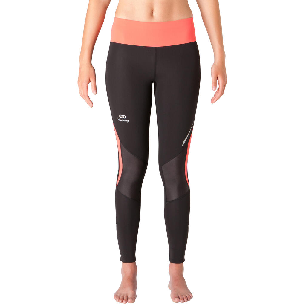 Laufhose lang Tights Kompression Kanergy Damen schwarz/rosa