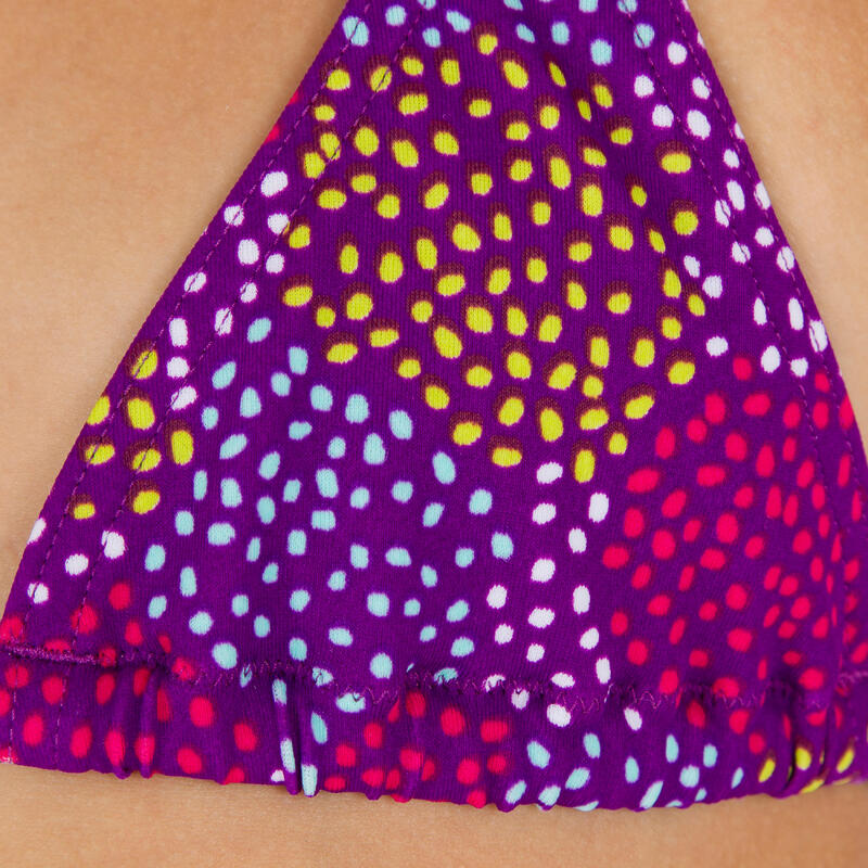 Maillot de bain 2 pièces fille triangle POMPON VIOLET