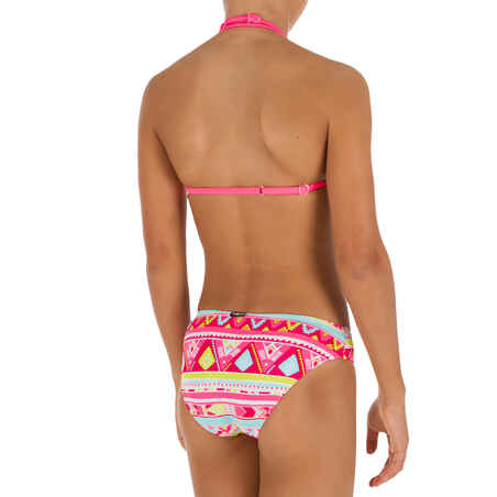 Girls' Two-Piece Triangle Bikini Swimsuit - Geo Pink