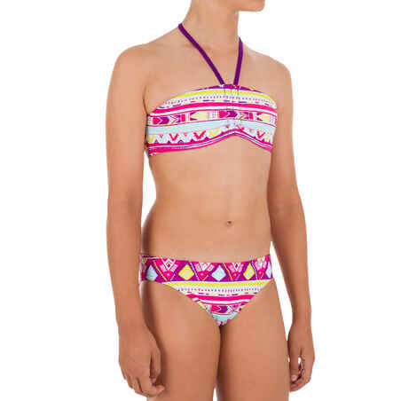 Girls' Two-Piece Bandeau Swimsuit - Geo Purple