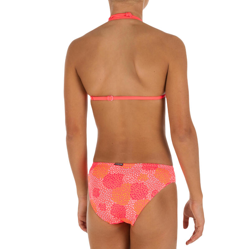 Maillot de bain 2 pièces fille triangle POMPON FLUO