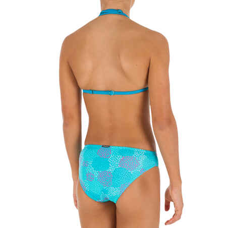 Girls' Two-Piece Triangle Bikini Swimsuit - Pompom Blue