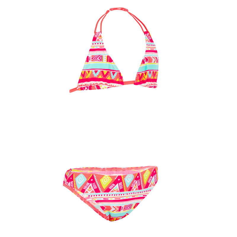 OLAIAN Girls' Two-Piece Triangle Swimsuit - Geo Neon ...