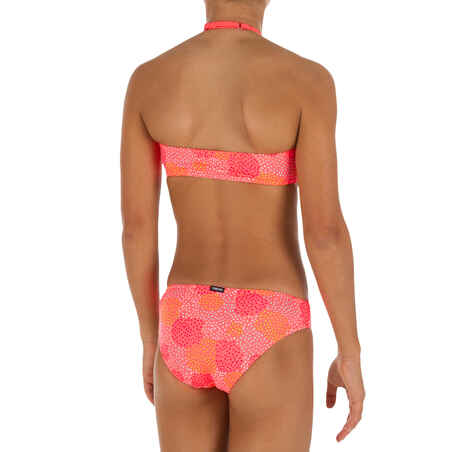 Girls' Two-Piece Bandeau Swimsuit - Pompom Neon