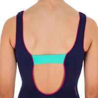 Girls' One-Piece H-Back Playsuit Swimsuit - Colour Block