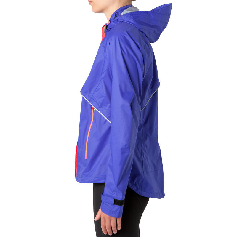 KIPRUN PROTECT WOMEN'S WATERPROOF RUNNING RAIN JACKET RED KALENJI