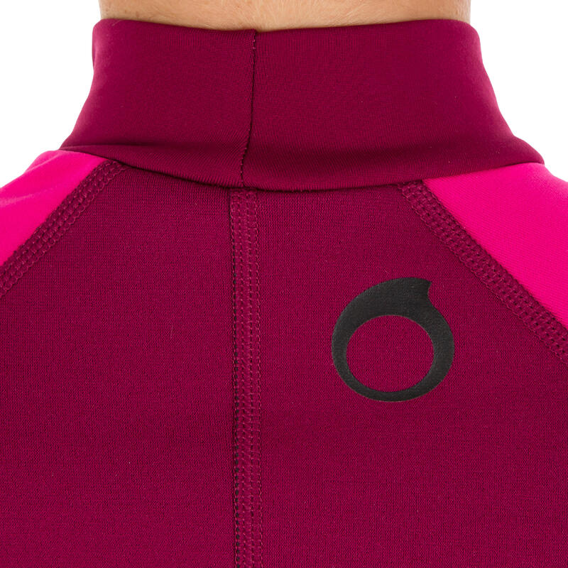 tee shirt anti uv surf top 900 néoprène thermique manches longues femme violet