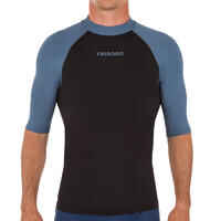 100 Men's Short Sleeve UV Protection Surfing Top T-Shirt - Black Grey