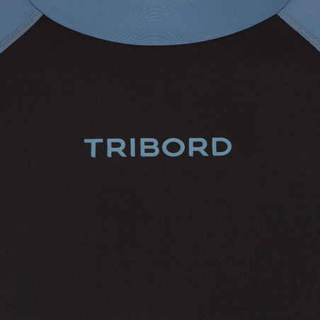 100 Men's Short Sleeve UV Protection Surfing Top T-Shirt - Black Grey