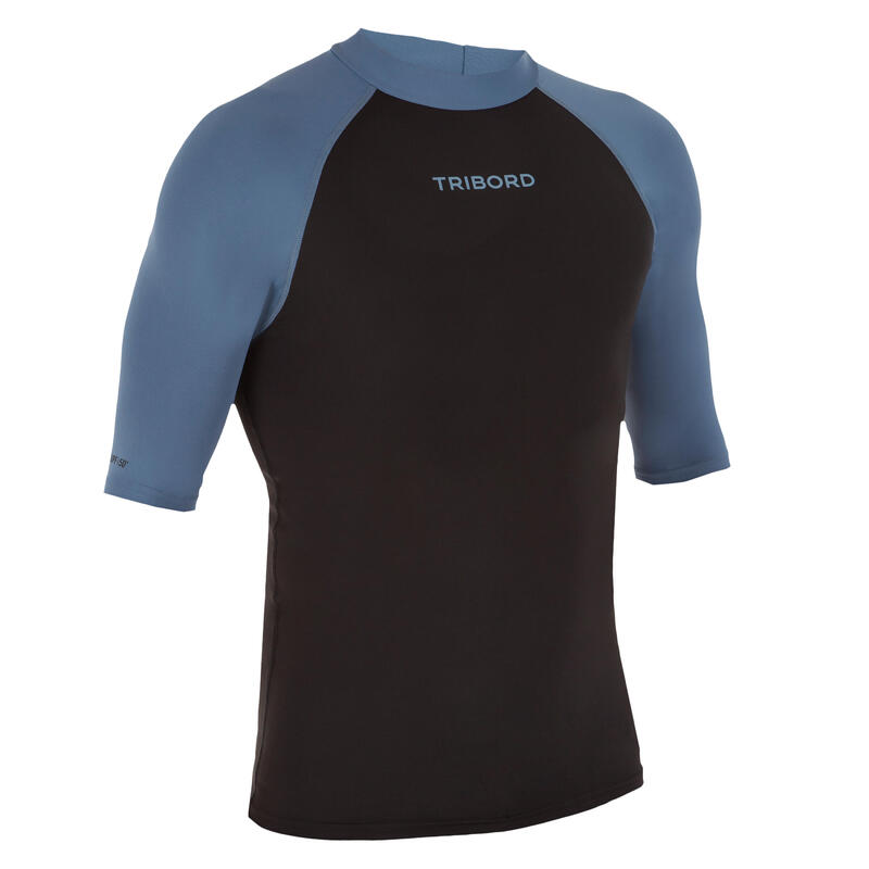 Erkek Slim Fit Kısa Kollu UV Korumalı Tişört - Mavi - 100