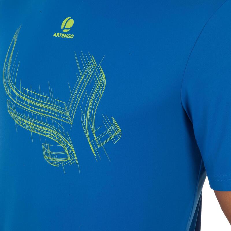 T-Shirt Soft 100 Tennisshirt Herren blau