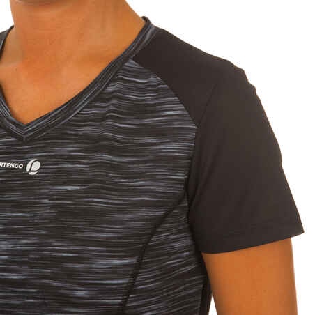 Soft 500 Women's Tennis T-Shirt - Grey/Black