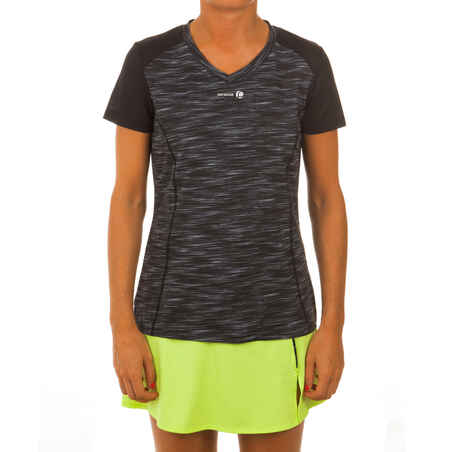 Soft 500 Women's Tennis T-Shirt - Grey/Black