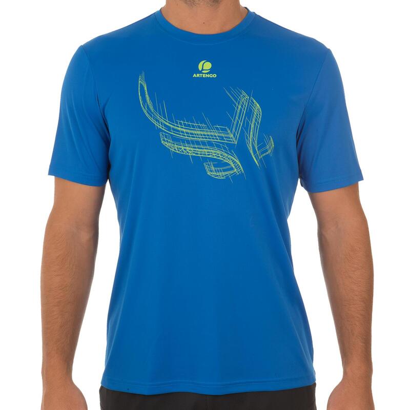 T-SHIRT TENNIS SOFT 100 HOMME BLEU