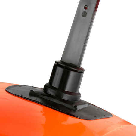 Inflatable, round spearfishing surface marker buoy