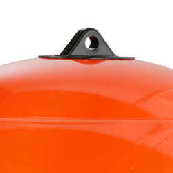 Inflatable, round spearfishing surface marker buoy