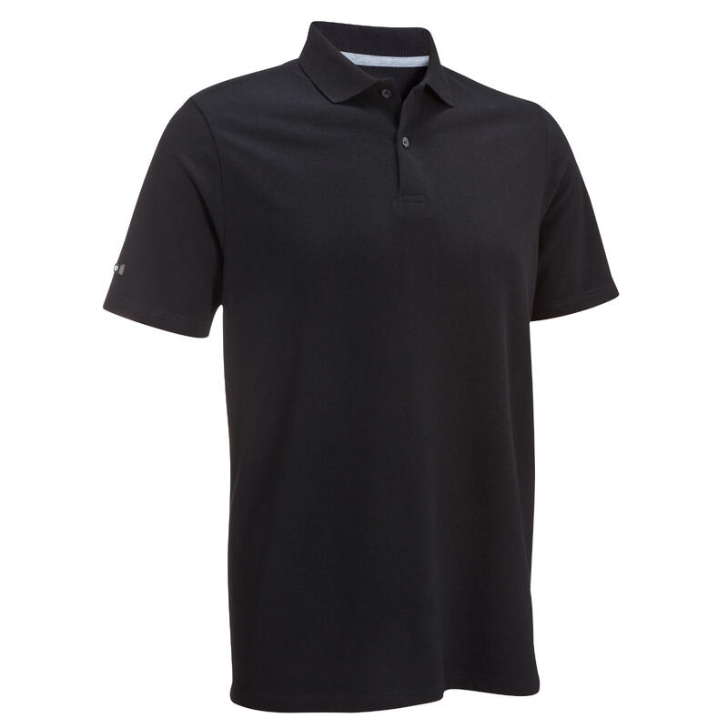 Polo Golf Hombre Negro Manga Corta