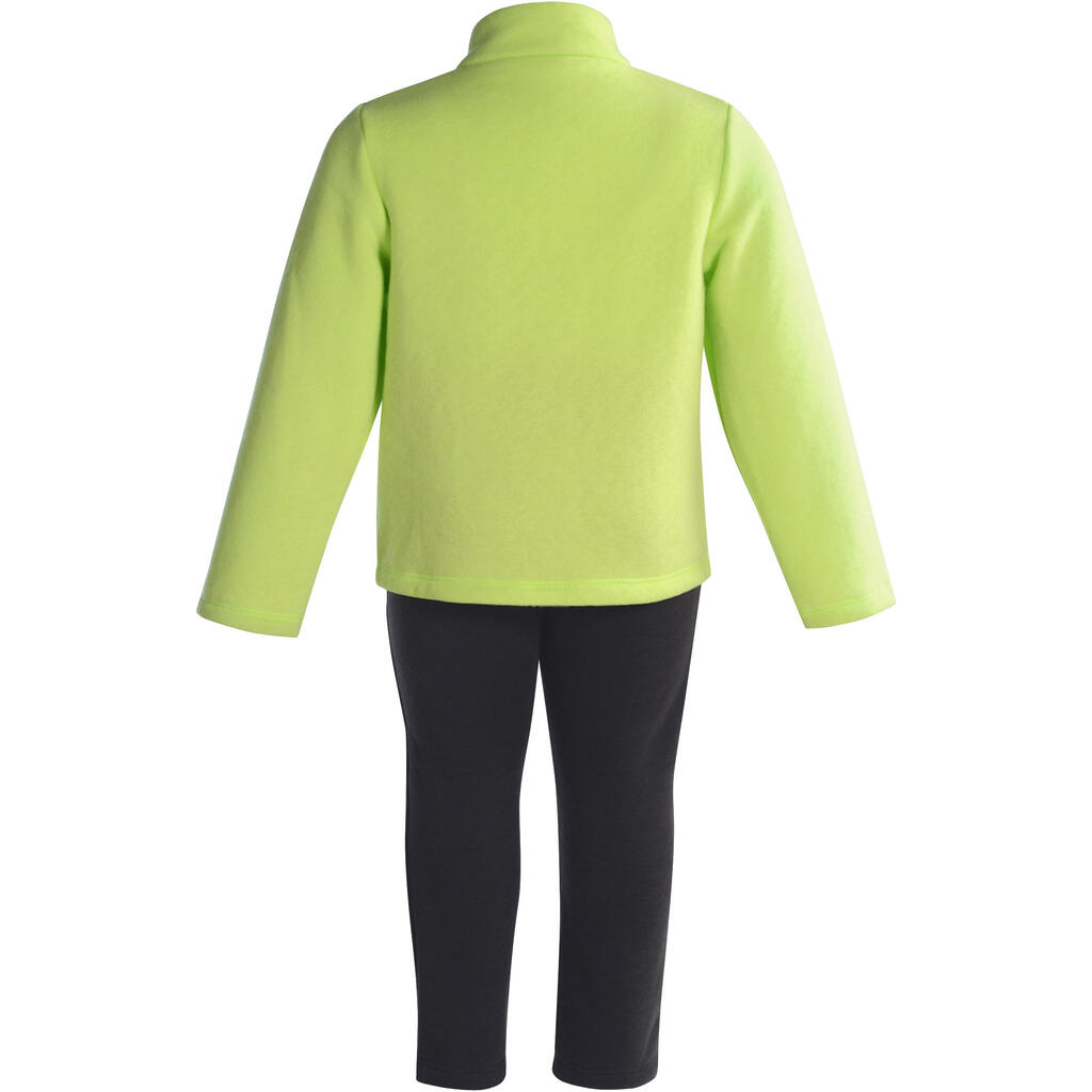 Jogginganzug 100 Warm'y Reißverschluss Babyturnen blau mit Print