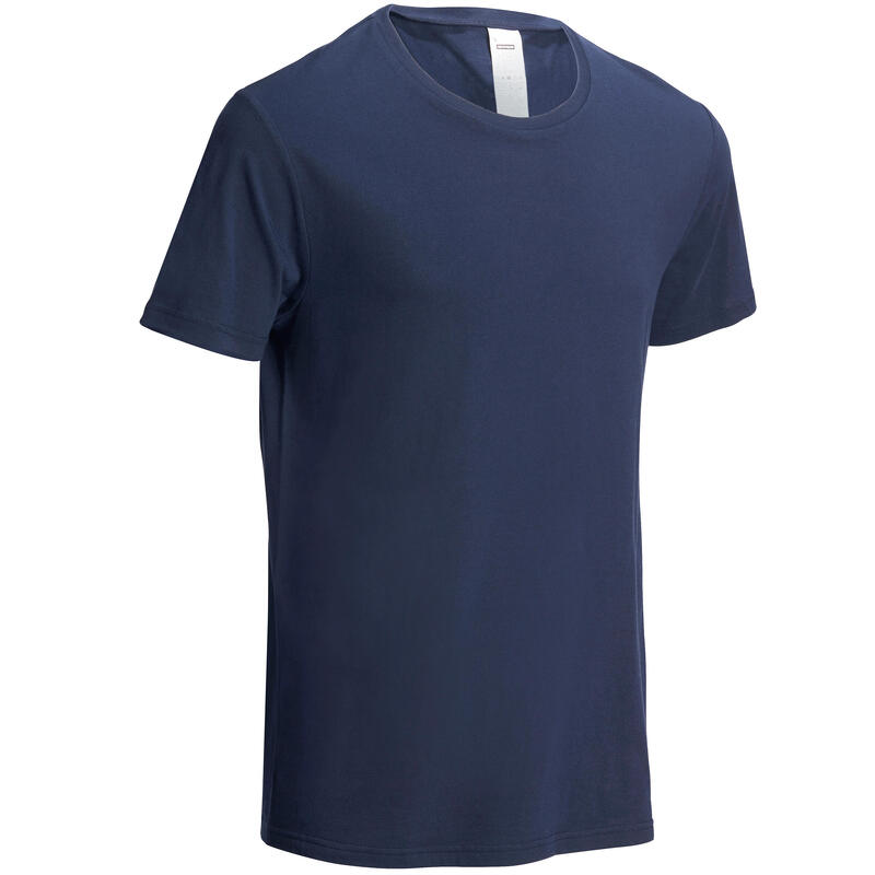 T-Shirt Sportee 100 regular Gym Stretching 100% coton homme bleu marine