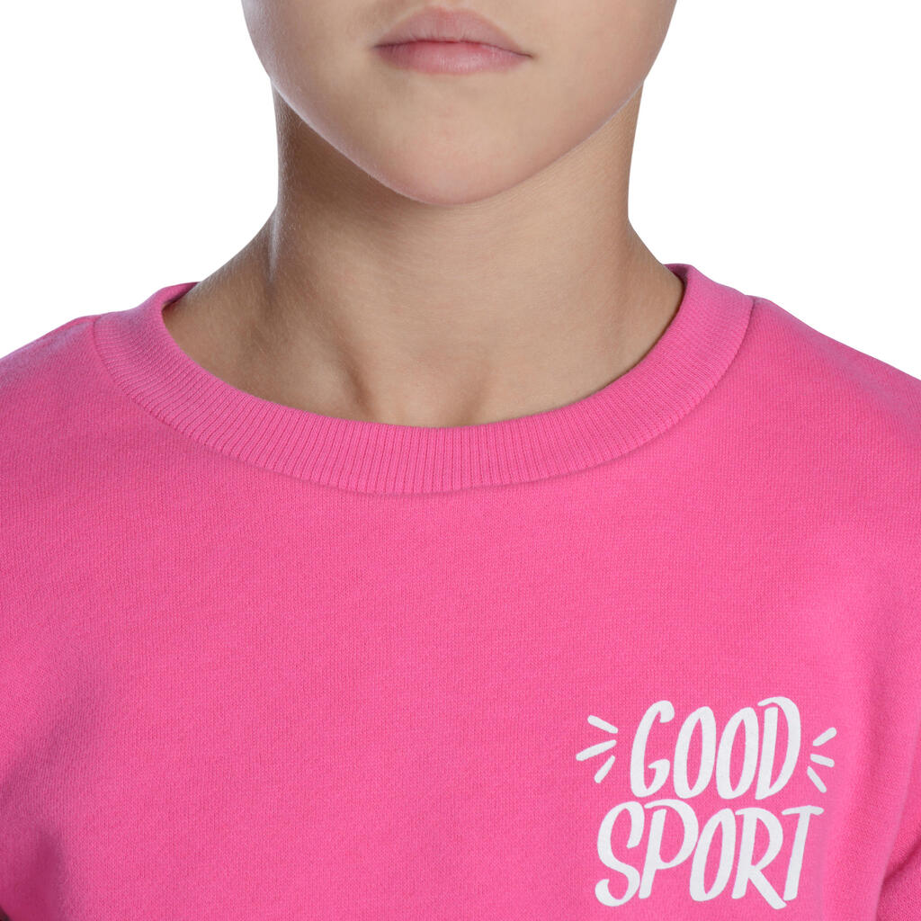 Jogginganzug 100 Warm'Y Gym Kinder rosa mit Print