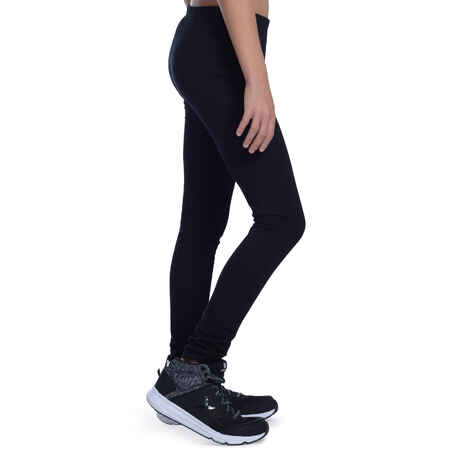 Girls' Basic Cotton Leggings - Black