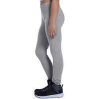 100 Girls' Gym Leggings - Light Grey