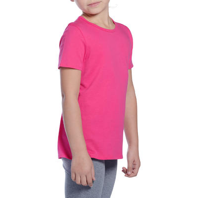 T-Shirt manches courtes 100 Gym Fille rose