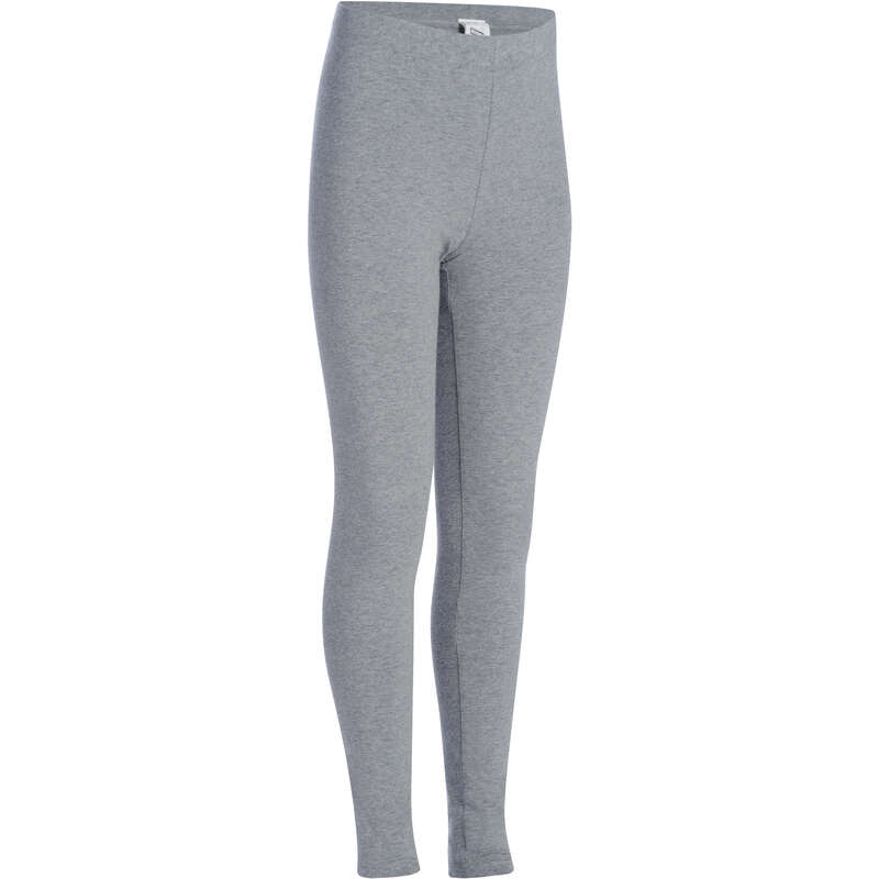 GIRL EDUCATIONAL GYM APPAREL - 100 Gym Leggings - Light Grey DOMYOS