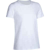 Camiseta Básica Manga Corta 100 Niña/Niño blanco